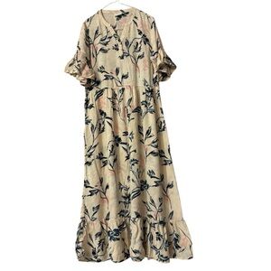 Kaffe Floral Maxi Dress Light Pink Women Size 38